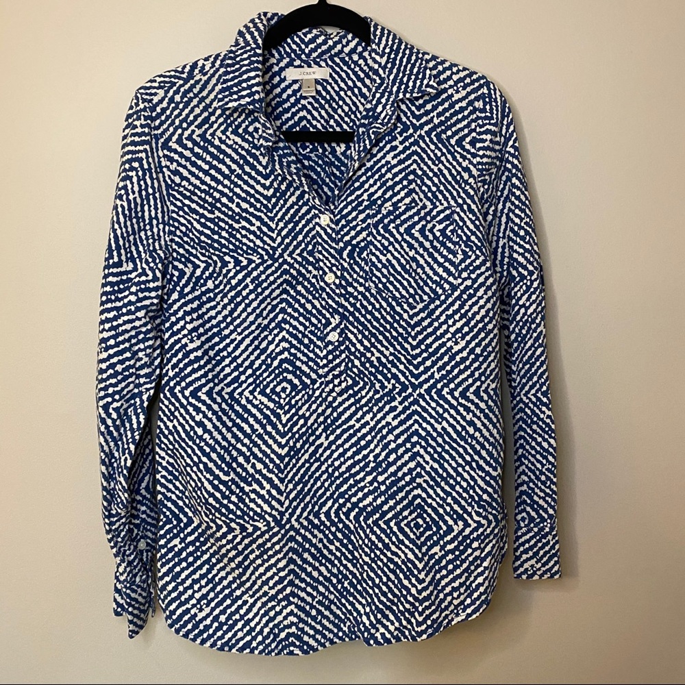J CREW QUARTER BUTTON DOWN SHIRT